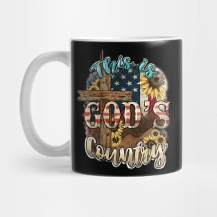 This Is God's USA Country Christian Sunflower American Flag Mug